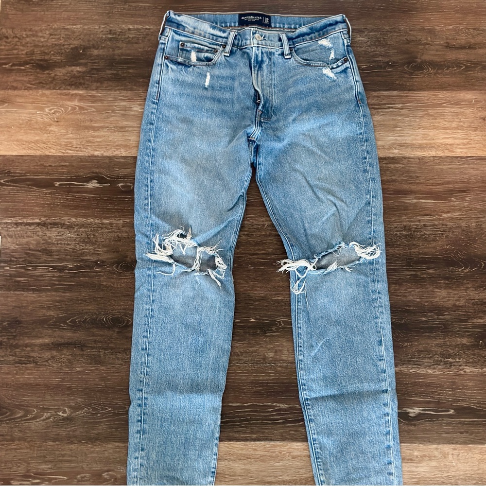 Men's Abercrombie Distressed Blue Jeans